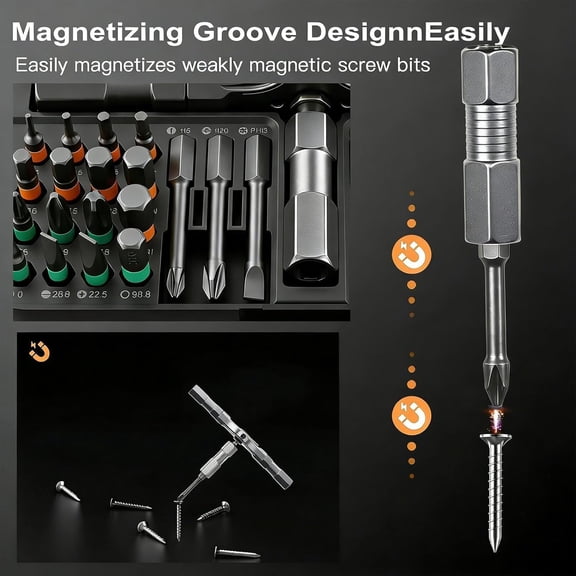 UYGDUY-24 in1magnetic screwdriver set, Ratchet Screwdriver Set,T Handle Ratchet Screwdriver,S2 Steel Bits,New Tools 2026 Multitool set,for Furniture Assembly, diy repair kit, Bicycle Tools (Grey-24)