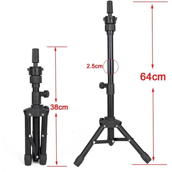 UYGDUY-25 Inch Wig Head Stand Adjustable Mannequin Head Stand Wig Stand Tripod with Head Adjustable Wig Tripod Stand for Training Heads and Canvas Block Head