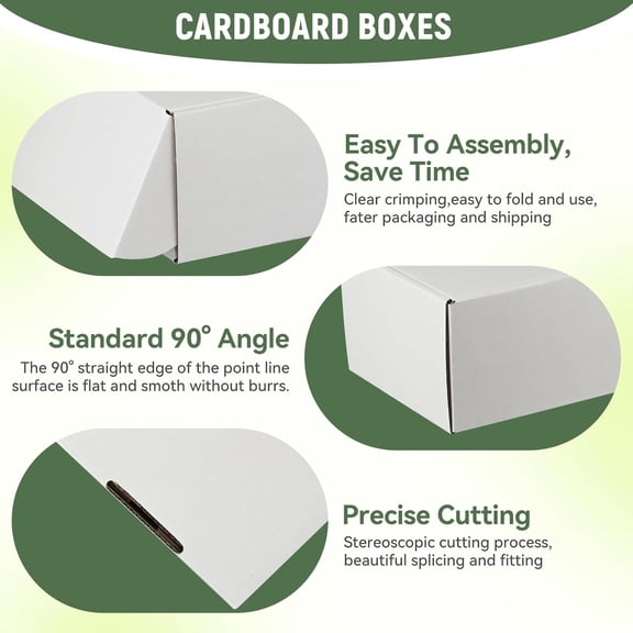 UYGDUY-25 Pack 4"x4"x2" inch Small Shipping Boxes White Corrugated Cardboard Box for Small Business, Mailer, Shipping, and Packing