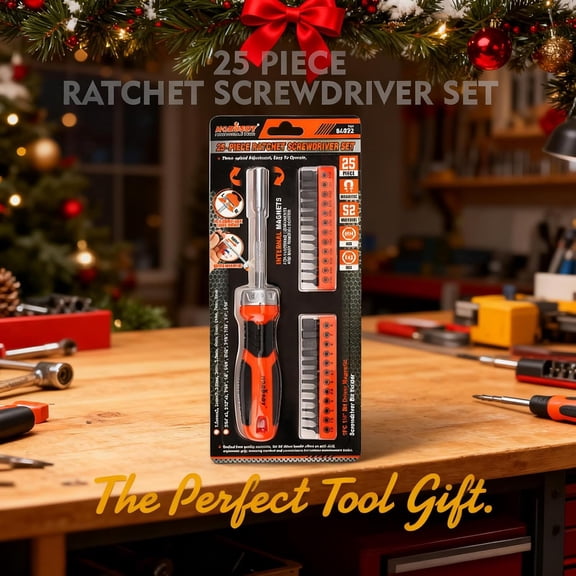 UYGDUY-25-Piece Hex Screwdriver Bit Set | Metric and SAE Hex Bit Set 1/4 inch Ratcheting Magnetic Bit Driver