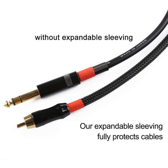 UYGDUY-25ft - 1/4 inch PET Expandable Braided Sleeving  Black  Braided Cable Sleeve