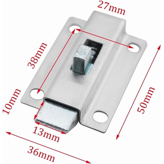 UYGDUY-2PCS 2Inch Stainless Steel Security Door Bolt Spring Bounce Lock Automatic Rebound Window and Door Latch Negative for Windows Cases Boxes Toolboxes