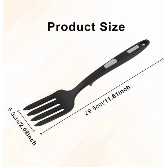 UYGDUY-2Pack Silicone Flexible Forks, 11.6 Inch Heat Resistant Silicone Forks for Cooking, Nonstick & Dishwasher Safe Multipurpose Stirring and Mixing Fork for Kitchen(COLOR:Black)