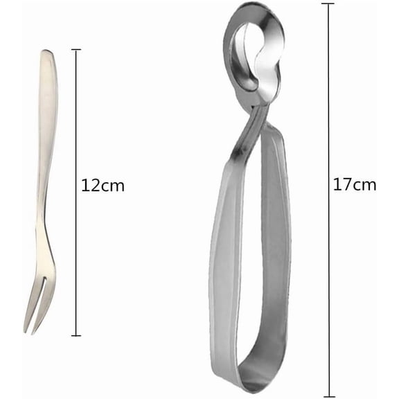 UYGDUY-2pcs Stainless Steel Escargot Snail Tong and Snail Fork for Kitchen Cooking Tool for Kitchen Cooking BBQ and Restaurant Serving