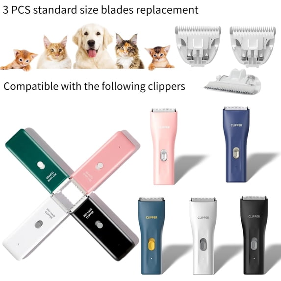UYGDUY-3 PCS Standard Size Replaceable Ceramic Blades Set Pet Hair Clipper,Cat Dog Common Use Clipper Blade(#AP005)