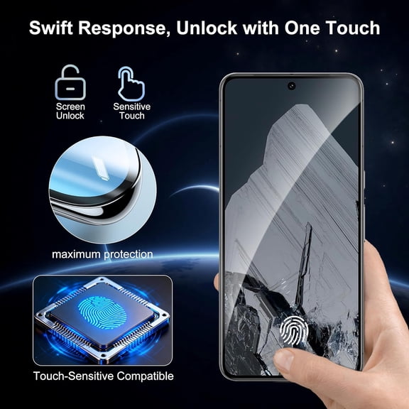 UYGDUY-3 Pack for Google Pixel 8 Pro Screen Protector 6.7 inch, 9H Tempered Glass with [Easy Install Frame], Support Fingerprint Unlock, HD Clear, Case Friendly, Anti-Scratch