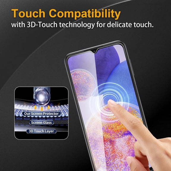 UYGDUY-3 Pack Privacy Screen Protector for Samsung Galaxy A23 4G/5G, Anti Spy Tempered Glass 9H Hardness, Black Protector Anti Spy, Bubble Free, Anti-Scratch
