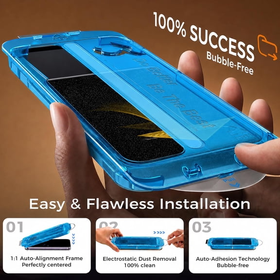 UYGDUY-3 Pack Screen Protector for OnePlus 15 with Dust-Free Installation Box, Auto-Alignment Tempered Glass, 0.23mm Ultra-Thin, Fingerprint Unlock Compatible, HD Clear