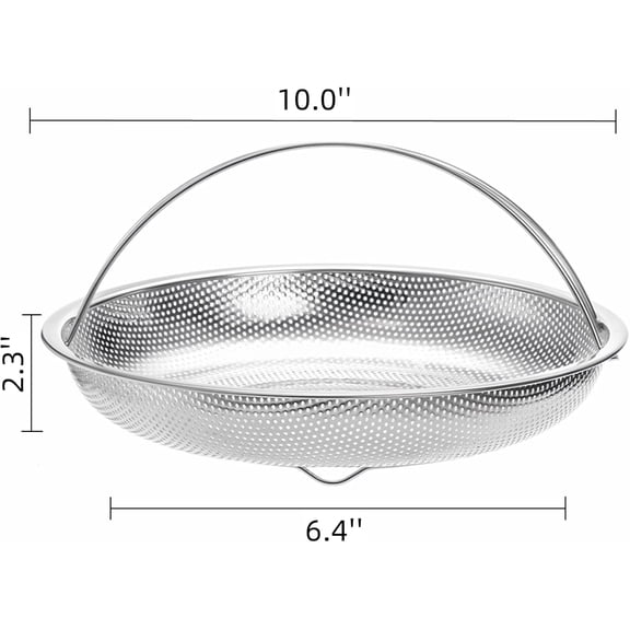 UYGDUY-3 Pack Steamer Basket for Cooking, Micro-Perforated Strainer Colander Set, Stainless Steel Vegetable Veggie Steamer Rack for Pot, All-In-One Steaming Rack Stand with Handles, Dishwasher Safe