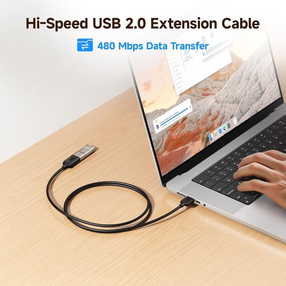 UYGDUY-3-Pack USB Extension Cable - 6ft, Male to Female USB Extender Cable, USB2.0 Extension Cord, 480Mbps, Black