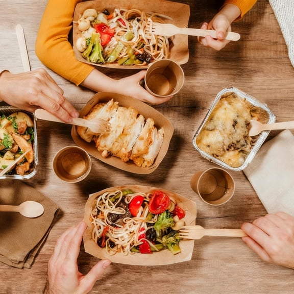 UYGDUY-300 Pcs Compostable Forks Disposable Wooden Forks for Eating, Party, Camping, Picnics, Dinner