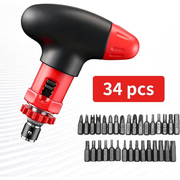 UYGDUY-34 in 1 Ratchet Snowboard Screwdriver Multitool for Adjusting Bindings, Professional Snowboard Tool Kit with Extension Bit Driver, Compact Pocket-Friendly Repair Tool