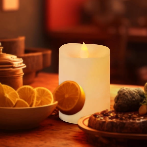 UYGDUY-3x4 Flickering Flameless Candles Set of 1,4 inch Real Wax LED 600 Hours Battery Candles with Timer Remote,Control for Wedding Party Indoor,Ivory