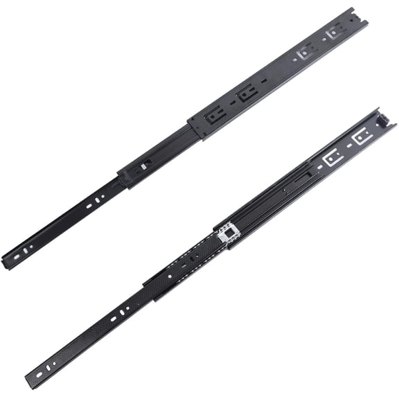 UYGDUY-4 PCS 14 Inch Full Extension Ball Bearing Drawer Slides Heavy Duty Side Mount Cabinet Rails Tool Box, Keyboard Glides Rails Rack, Black