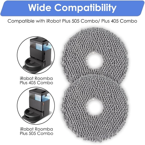 UYGDUY-(4 Pack) Plus 505 Combo Replacement Mop Pads Compatible with iRobot Plus 505 Combo robot + AutoWash dock/Plus 405 Combo Robot Vacuum, Mop Cloths Accessories