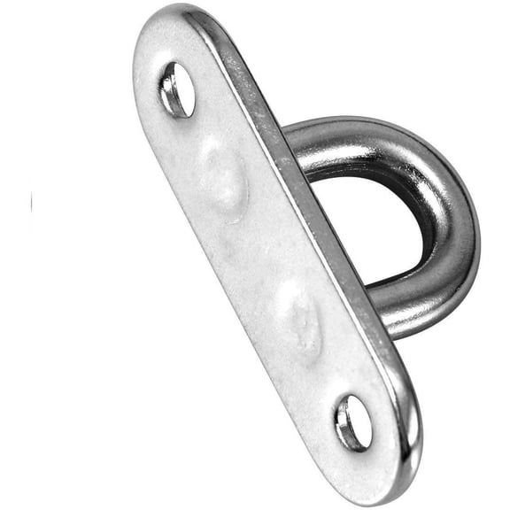 UYGDUY-4 Pcs 3.1 Inch 304 Stainless Steel Ceiling Hooks Pad Eyes Plate Marine Hardware Hooks with Screws