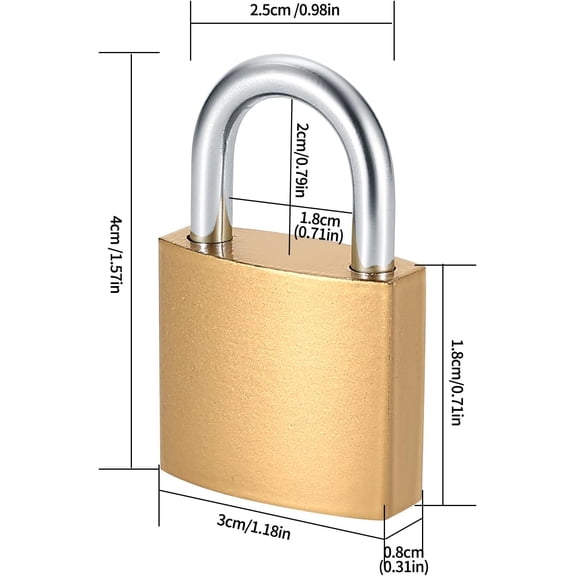 UYGDUY-4 Pcs Small Keyed Padlocks with Keys, Pad Locks,Solid Brass Padlock with Key, Lockers Locks with Same Keys for Toolbox, Sheds, Storage Unit, Gym, Fence, Lockers Padlocks
