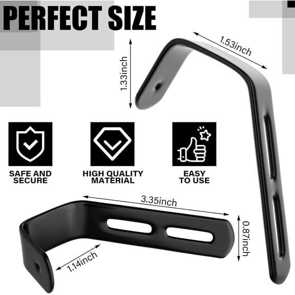 UYGDUY-4 Set Angled Bunk Bed Ladder Hooks PVC Adjustable Coated Stainless Steel Iron Bunk Bed Ladder Hooks Brackets Heavy Duty RV Utility Hook Hanger J Hooks Metal with Mounting Screws