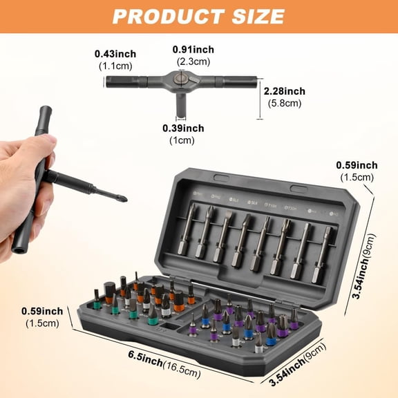 UYGDUY-42 in 1 Magnetic Screwdriver Set, DIY Ratchet Screwdriver Set, Precision Screwdrive-r Kit, 40 Bits Free Combination Portable Repair Tool for Home Appliances, Bicycle Repair(COLOR:Grey)