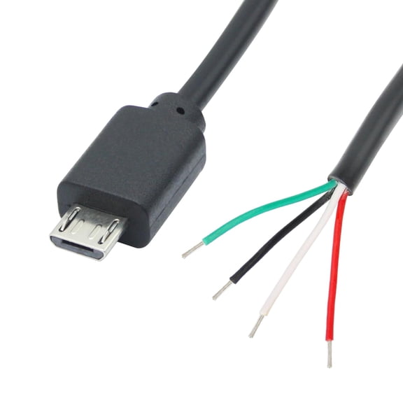 UYGDUY-4Pcs Short Micro USB Male 4 Pin Bare Wire 11inch,24AWG USB 5V/2A 4 Pin Pigtail Open End Power and Data Cable,for USB Equipment Installed or Replacement Repair DIY Cable