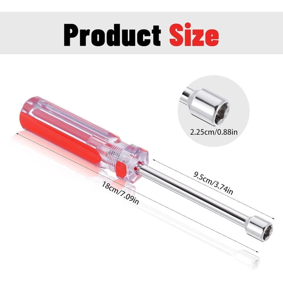UYGDUY-5/16 Inch Hex Nut Driver, Non-Magnetic Six Point Tip Socket Wrench Screwdriver with Cushion Grip Handle