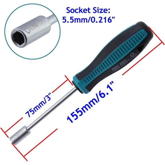 UYGDUY-5.5mm Hex Nut Screwdriver Socket Driver Hex Nut Key Wrench Screwdriver - Pack of 2