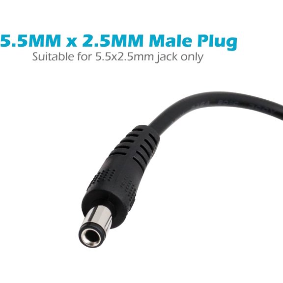 UYGDUY-5.5mm x 2.5mm DC Power Extension Cable, 10FT 5.5x2.5mm Extension Cord Male to Female Plug Jack Power Supply Adapter Cable for Security Camera CCTV Surveillance IP Camera LED Strip DVR Router