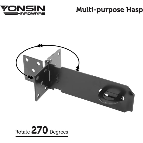 UYGDUY-5" Door Padlock Safety Hasp Latch 2 Pcs, Door Hasp Clasp Lock Gate Shed Hasp Latch Lock for Door WindowCabinet Pet Cage Toolbox Shed Fence, 304 Stainless Steel, Matte Black Finish