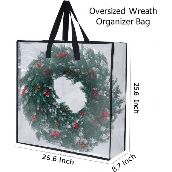 UYGDUY-5-Pack Clear Heavy Duty Moving Bags and Storage Bags, 25 Gallon Large Moving Boxes Alternative for Wreath Storage Container, Under Bed Storage, Stadium Events, and College Moving Supplies