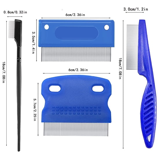 UYGDUY-5 Pieces Grooming Combs - Tear Stain Remover for Pets, Lice and Flea Remover, Dandruff and Mucus Removal for Small Dogs and Cats
