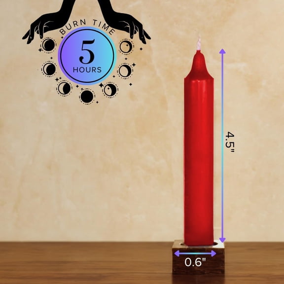 UYGDUY-5 inch Ritual Taper Candles Bulk, Mini Taper Candles - 24 Red Chime Spell Candles - Small Taper Candle Stick, Use as Witchcraft Supplies, Altar Candles, Unscented Prayer Candles