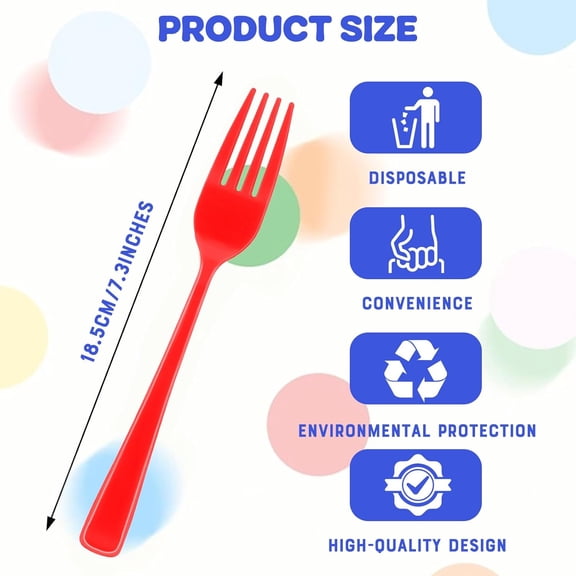 UYGDUY-50 PCS Plastic Forks Bulk- Forks Disposable for Parties, Picnics, Weddings, Engagements and Special Events (red)