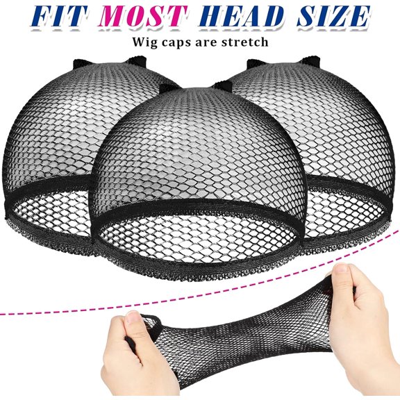 UYGDUY-50 Pcs Mesh Net Stocking Wig Cap Stretchy Nylon Liner Weaving Close End Fishnet Wig Cap for Women Men