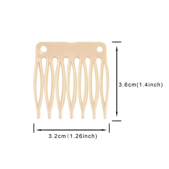 UYGDUY-50 Plastic Wig Combs - 7-Teeth Hair Clips for Wig Making and Accessorizing (Blonde)