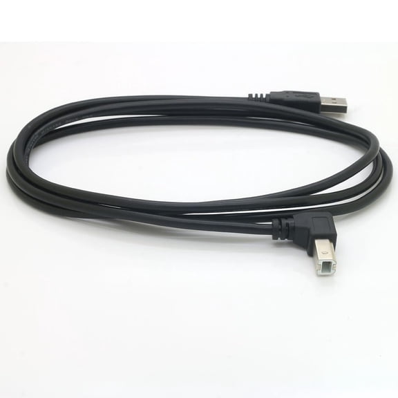 UYGDUY-59inch 90 Degree USB 2.0 A Male to B Male Printer Scanner Cable Cord with 480Mbps (Up Angle, 4.9Feet)