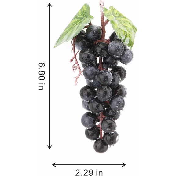 UYGDUY-5PCS Black Simulation Grape String Fake Fruit Artificial Rubber Grapes Used in Fruit Display Racks, Wine Decoration, Tableware Display Racks, Shooting Props, Wedding Decorations (36 Grains)