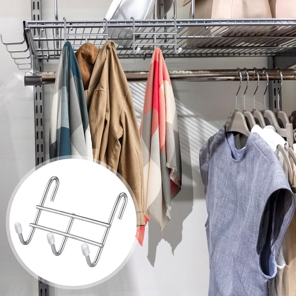 UYGDUY-6 Pack 3 Hook Attachment for Wire Shelving 3.75" l x 1.625" d x 3.25" h Wire Shelving Hooks Accessories Steel Hanging Rack Metal for Storage Organizer(Chrome)
