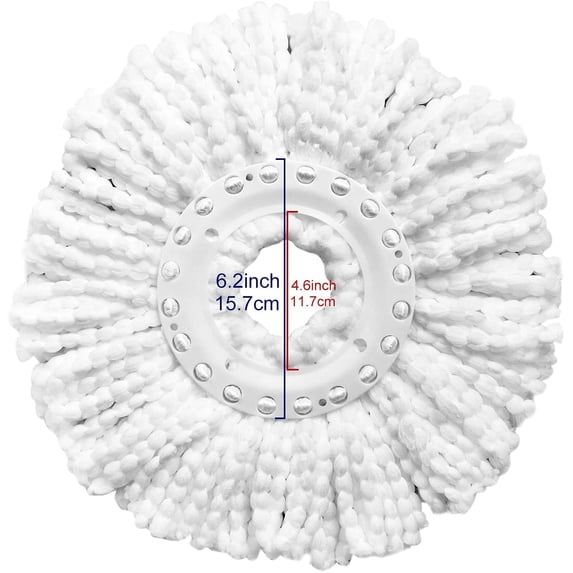 UYGDUY-6 Pack Spin Mop Replacement Heads Compatible with Hurricane, Mopnado, Casabella and Other Standard Size Spin Mop, Easy to Clean and Durable Microfiber Spin Mop Refills, Mops Head for Floor Cle