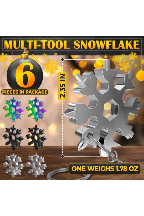 -6 Pcs Multitool 18 in 1 Set Multi Tool Keychain Stainless Steel Compact Screwdriver Tool, Ergonomic & Lightweight Design, Bottle Opener | hristmas Stocking Stuffers for Adults