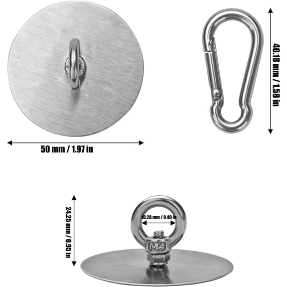 UYGDUY-6 Pcs Self Adhesive Ceiling Hook Stainless Steel Pad Eye Hooks Nail-Free Wall Hook for Kitchen Bathroom Living Room Ceiling