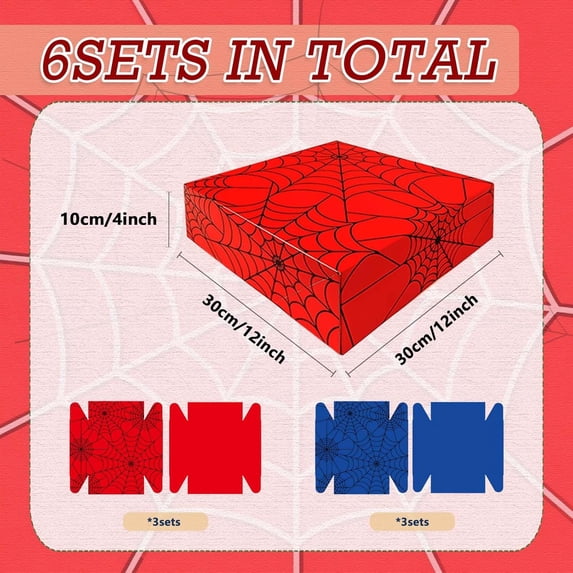 UYGDUY-6Pcs Premium Shirt Boxes for Present, 4 Inch Deep Gift Boxes Bulk, Blue Red Clothes Gift Boxes for Wrapping Gifts Apply To Graduation Season Valentine's Day Fathers' Day Wedding Birthday
