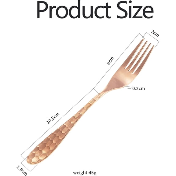 UYGDUY-7.28" Copper Dinner Forks Copper Dinner Forks, Mirror Finish & Dishwasher Safe, Use for Home, Kitchen or Restaurant