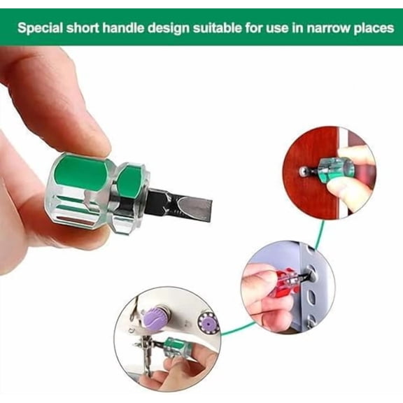 UYGDUY-7-Piece Mini Flathead Screwdriver Set, Ultra Short Screwdrivers, Sewing Machine Repair Tools