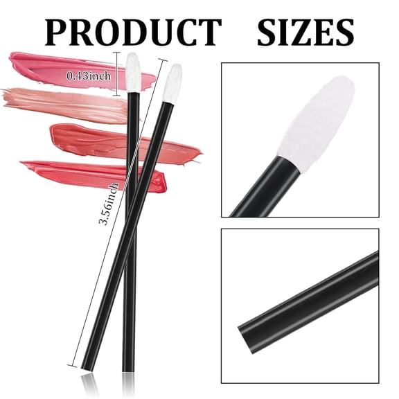 UYGDUY-700Pcs Disposable Lip Brush Lip Applicators Makeup Applicators Lipstick Brush Makeup Brushes & Tools Lip Wands Makeup Artist Kit Essentials Beauty Tools (Black, 700Pcs)