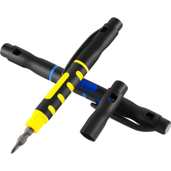 UYGDUY-8 Pcs 4 in 1 Pocket Screwdriver Pen Portable Multipurpose Screwdriver, Crossing Flathead Double Ended for Repairing Installing Tool with Magnetic