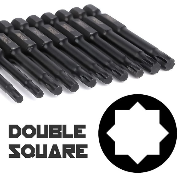UYGDUY-8 Point Star Bit Set for Trailers (24 Pack Double Square - CR-MO Steel) 8 Point Torx Bits in The Following Sizes #1 x6, #2 x12, and #3 x6 for Trailers, RVs, and More