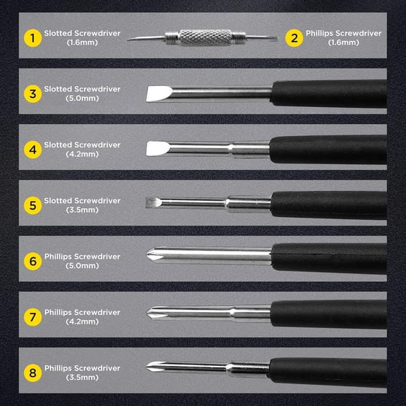UYGDUY-8 in 1 Screwdriver with Flashlight, Multi Functional 8 in 1 Screwdrivers Tool Set with Worklight for Household, Auto