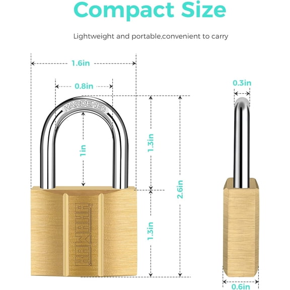 UYGDUY-81/40-1P Brass Keyed Padlock (Waterproof, Solid Brass Lock) for Sheds, Storage Unit, School, Gym Locker, Fence, Toolbox, Hasp, Storage - 1-9/16 in. (40 mm)
