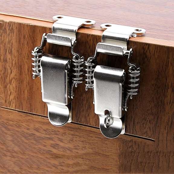 UYGDUY-90 Degrees spring hasp Toolbox toggle latches lockStainless steel 304 Toolbox Draw Compression Spring Toggle Latch Catch Clamp W/Screws (S, Type:With keyhole)