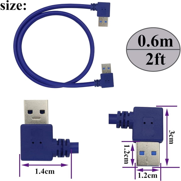 UYGDUY-90 USB 3.0 A Extender Cable - 2ft Blue, Supports Data Transfer & Charging for Keyboard, Mouse, Flash Drive, Hard Drive